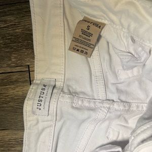 White Cuffed Jean Shorts